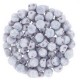 Czech 2-hole Cabochon beads 6mm Chalk White Teracota Copper